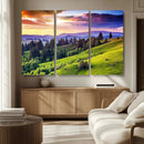 Green Hills and Sunset Wall Art Print - Scenic Landscape by MyGreatCanvas | Canvas Wall Art Prints | Photo Prints & Wall Decor