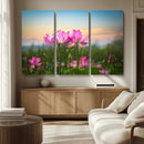 Pink Flower on the Mountain Canvas Print, Framed Pink Flower
