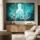 Green Octopus Abstract Wall Art Canvas Print