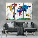 World Map Canvas Print – Detailed Map of the World Wall Art