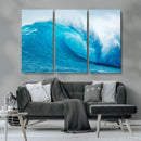 Big Ocean Surfing Wave Wall Art Canvas Print