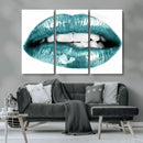 Blue Lips Wall Art Canvas Print