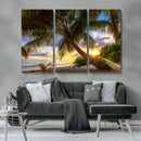 Tropical Island Sunset on the Beach Palms Wall Art Canvas by MyGreatCanvas | Canvas Wall Art Prints | Photo Prints & Wall Decor