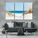 Serene Coastal Dune Path with Ocean View, 3-Panel Beach