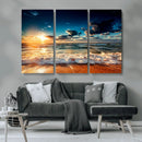 Golden Hour Sunset Over Ocean Waves Wall Art Canvas Print | by MyGreatCanvas | Canvas Wall Art Prints | Photo Prints & Wall Decor