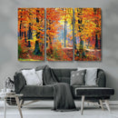 Autumn Red Forest Triptych Canvas Wall Art Print, Forest by MyGreatCanvas | Canvas Wall Art Prints | Photo Prints & Wall Decor