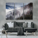Beautiful Rising Fog in Winter Mountain Landscape- Framed
