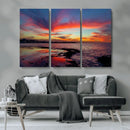 Glorious Sunset on The Beach Wall Art Canvas Print