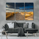 Ocean Beach Dark Clouds Wall Art Canvas Print