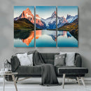 Landscape Mountain and Lake View Wall Art Canvas Print