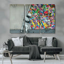 Banksy Colorful Street Graffiti Canvas Wall Art Print, by MyGreatCanvas | Canvas Wall Art Prints | Photo Prints & Wall Decor