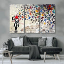 Banksy Art Butterfly Girl Explosion Canvas Art – Vibrant