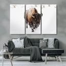 Bison Winter Wall Art Canvas Print For Farmhouse Decor