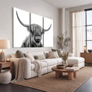 Scottish Highland Cow Cattle Art Print Wall Art Canvas Print