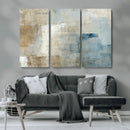 Abstract Blue and Beige Wall Art, Modern Minimalist Canvas