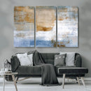 Blue Multi Panel Abstract Wall Art Canvas, Abstract Blue and
