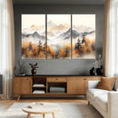 Abstract Mountain Wall Art | Misty Mountain Forest and