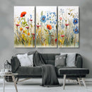 Colorful Wildflower Canvas Wall Art - Vibrant Floral