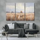Golden Fields Wall Art Print Canvas – Serene Landscape of