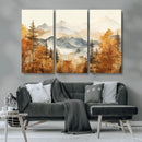 Golden Autumn Forest Wall Art Canvas | Mountain Landscape