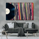 Vinyl Record and Album Collection Canvas Wall Art - Retro