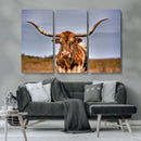 Texas Longhorn Wall Art Print, Framed Longhorn Cow Wall Art