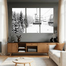 Ski Wall Art - Ski Lift Wall Art Canvas Print Snow Covered by MyGreatCanvas | Canvas Wall Art Prints | Photo Prints & Wall Decor