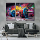 Abstract Graffiti Barbell Canvas Wall Art – Urban Fitness