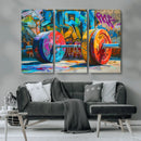 Fitness Gym Barbell Graffiti Wall Art Canvas Print