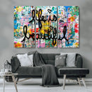 Life Beautiful Art Print - Banksy Graffiti Wall Art Canvas by MyGreatCanvas | Canvas Wall Art Prints | Photo Prints & Wall Decor