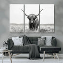 Highland Cow Canvas Wall Art – Majestic Beauty in Black and by MyGreatCanvas | Canvas Wall Art Prints | Photo Prints & Wall Decor