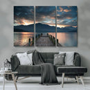 Mountain Lake Wood Pier Canvas Wall Art Nature Lake Print by MyGreatCanvas | Canvas Wall Art Prints | Photo Prints & Wall Decor