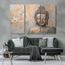 Abstract Buddha Statue Wall Art Canvas Print - Modern
