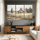 Rustic Farmhouse Barn Wall Art | 3-Panel Framed Gallery Wrap