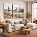 Rustic Farmhouse Barn Wall Art | 3-Panel Framed Gallery Wrap