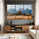 Vintage Old Barn Field Wall Art Canvas Print for Farmhouse