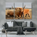 Highland Cow Canvas Wall Art Animal Print for Farm House