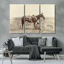 Cowboy Wall Art - Western Horse Canvas Print - Vintage