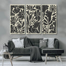 Modern Botanical Wall Art - Floral Black and White Canvas