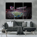 Ben Hill Griffin Stadium Night Game Triple Canvas Wall Art -