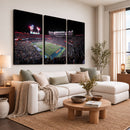 Ben Hill Griffin Stadium Night Game Triple Canvas Wall Art -