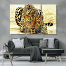 Blue-Eyed Leopard Canvas Wall Art - Framed Animal Print