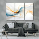 Decorative Turquoise Abstract Wave Wall Art Canvas Print