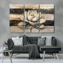 Abstract Lotus Flower Wall Art Canvas Print, Meditation Yoga