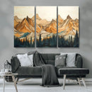 Rustic Wood Mountain Wall Art Print | Triptych Giclee Print by MyGreatCanvas | Canvas Wall Art Prints | Photo Prints & Wall Decor