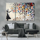 Banksy Graffiti Wall Art Canvas Print: Girl Releasing