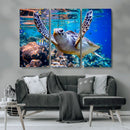 Underwater Sea Turtle Wall Art Canvas Print – Vibrant Ocean