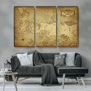 Vintage Game of Thrones Map Wall Art | Westeros and Essos