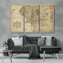 Vintage Middle Earth Map Wall Art Canvas – Lord of the Rings