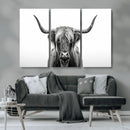 Highland Wall Art Canvas Print – Minimalist Black and White by MyGreatCanvas | Canvas Wall Art Prints | Photo Prints & Wall Decor